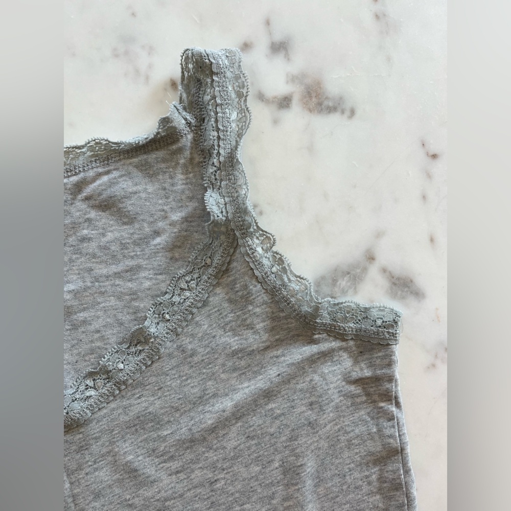 Sundance Catalog Heather Gray Lace Camisole - Picture 3 of 5
